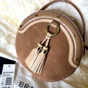 NWT BRAHMIN LANE TRAVERTINE BREVIK. Genuine Leather Tri-tone colors & leathers.